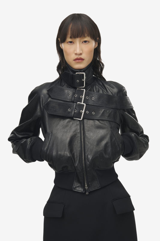 ALEXANDER MCQUEEN - Belt Detail Leather Jacket - Item 848211Q5AP41000